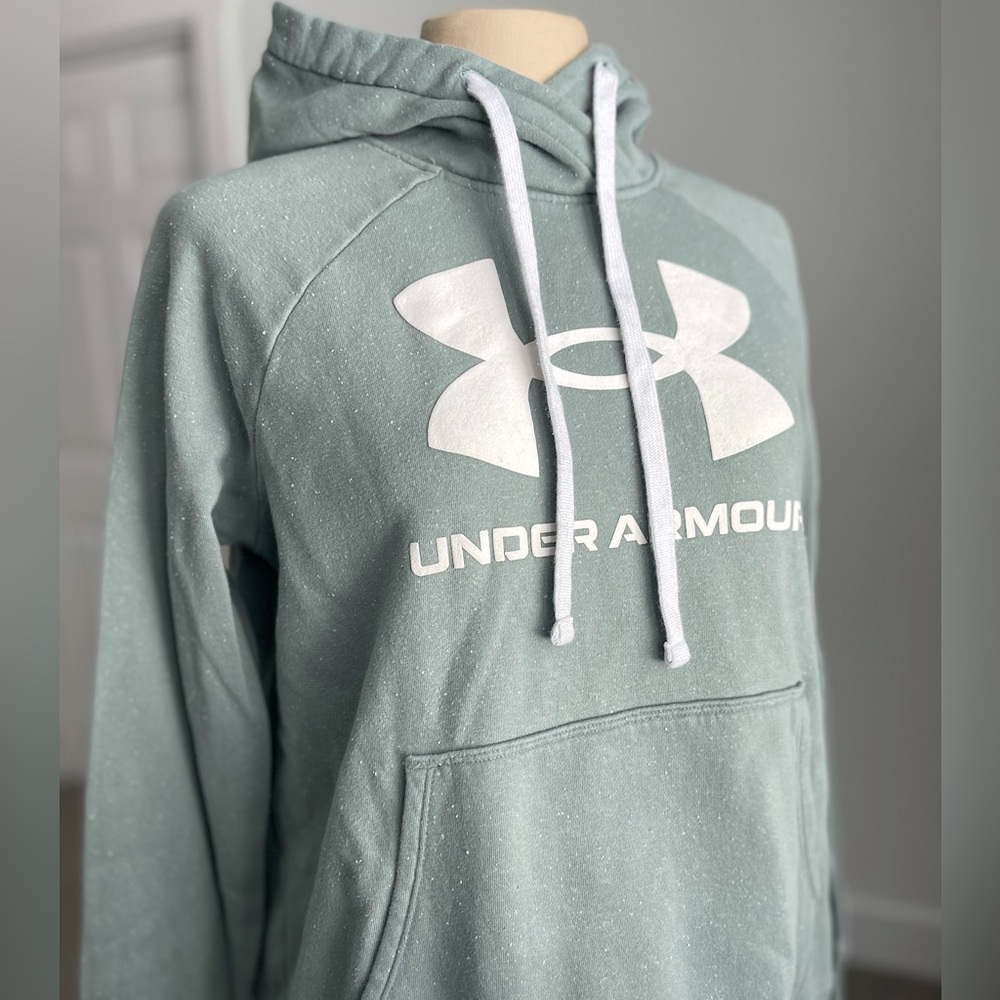 Under Armour Green and White Hoodie Sweatshirt